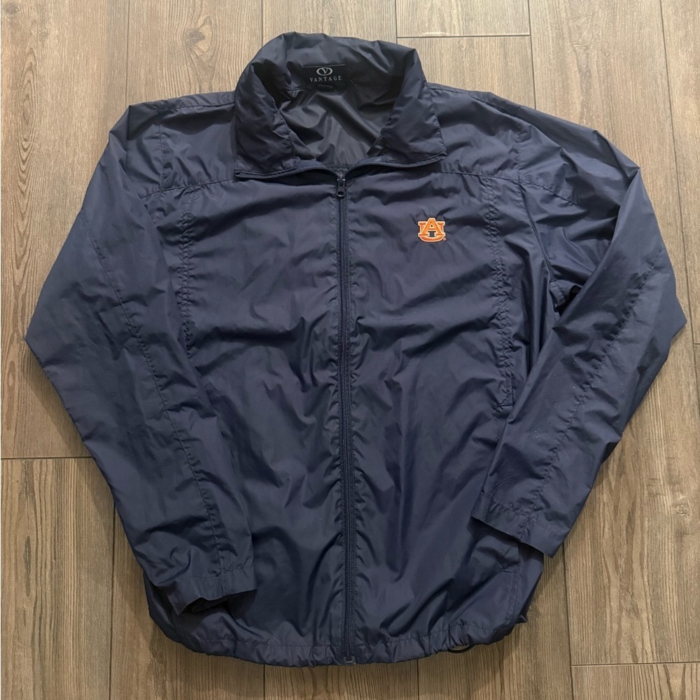 Auburn Tigers Vantage Full Zip Windbreaker Jacket Navy Blue Men’s Large